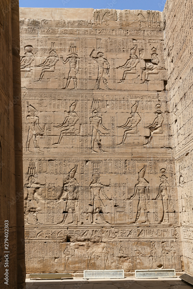 Scene from Edfu Temple in Edfu, Egypt Scene from Edfu Temple in Edfu, Egypt