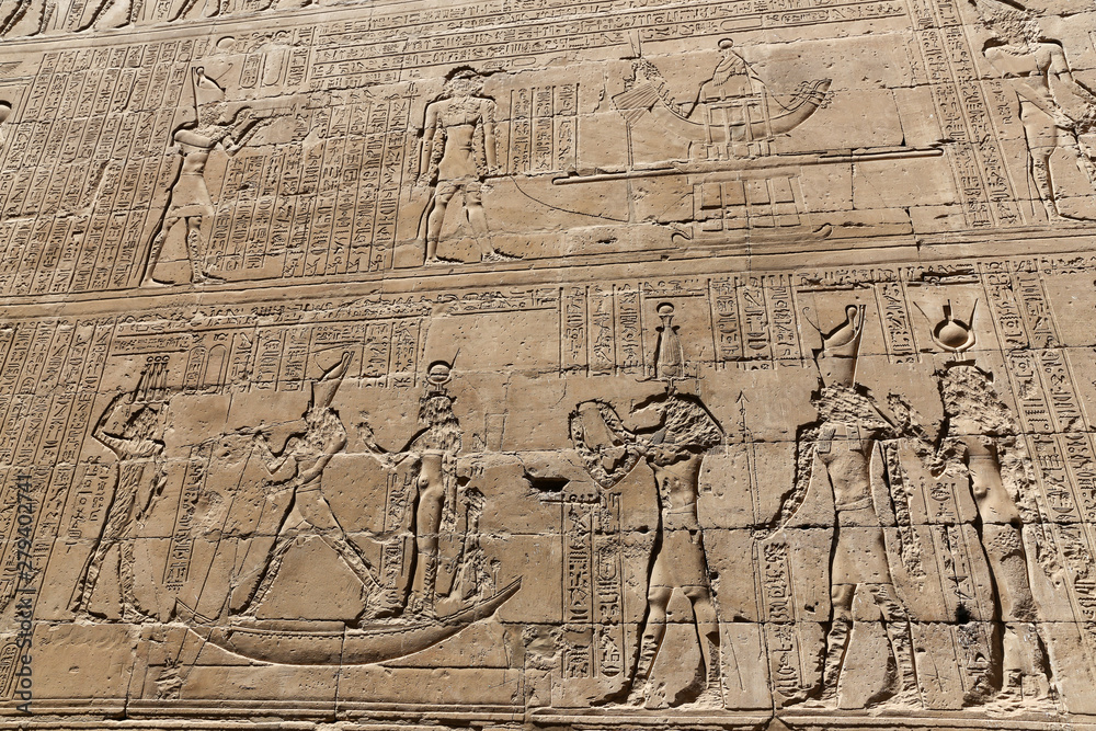 Scene from Edfu Temple in Edfu, Egypt