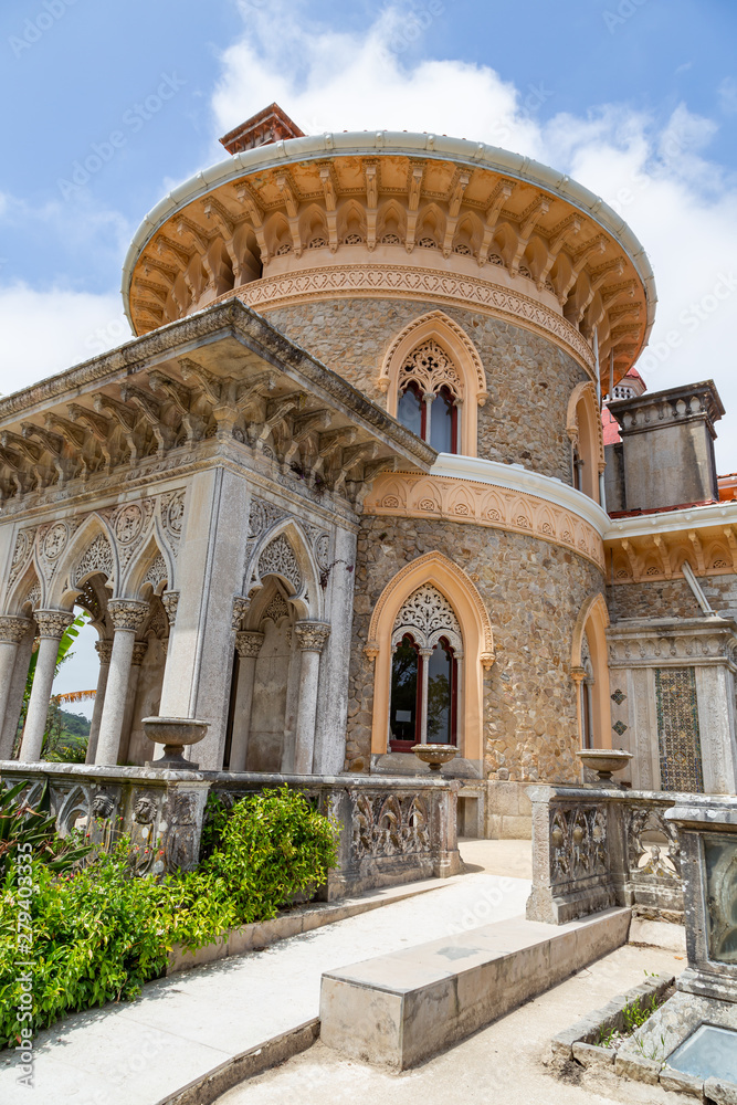 Palace Monserrat in Sintra, Portugal. building with exquisite Moorish architecture