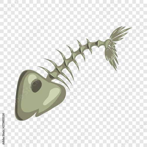 Fish bone icon. Cartoon illustration of fish bone vector icon for web