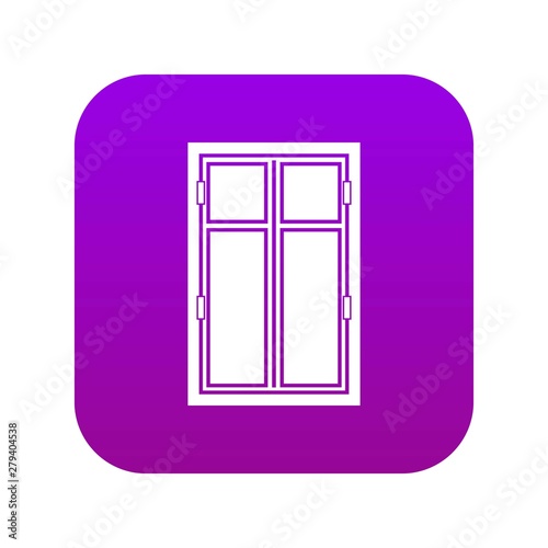 Wooden window icon digital purple for any design isolated on white vector illustration