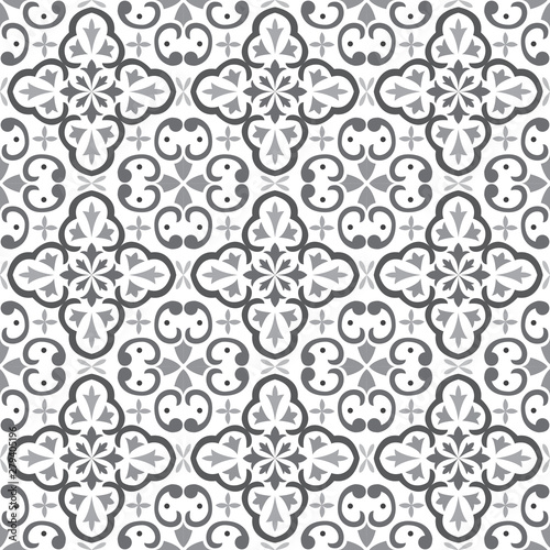Seamless tiles background in portuguese style. Mosaic pattern for ceramic in dutch, portuguese, spanish, italian style.