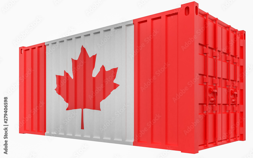 Vector Isometric Illustration of Flagpole with Canada Flag Vector Isometric Illustration of Flagpole with Canada Flag