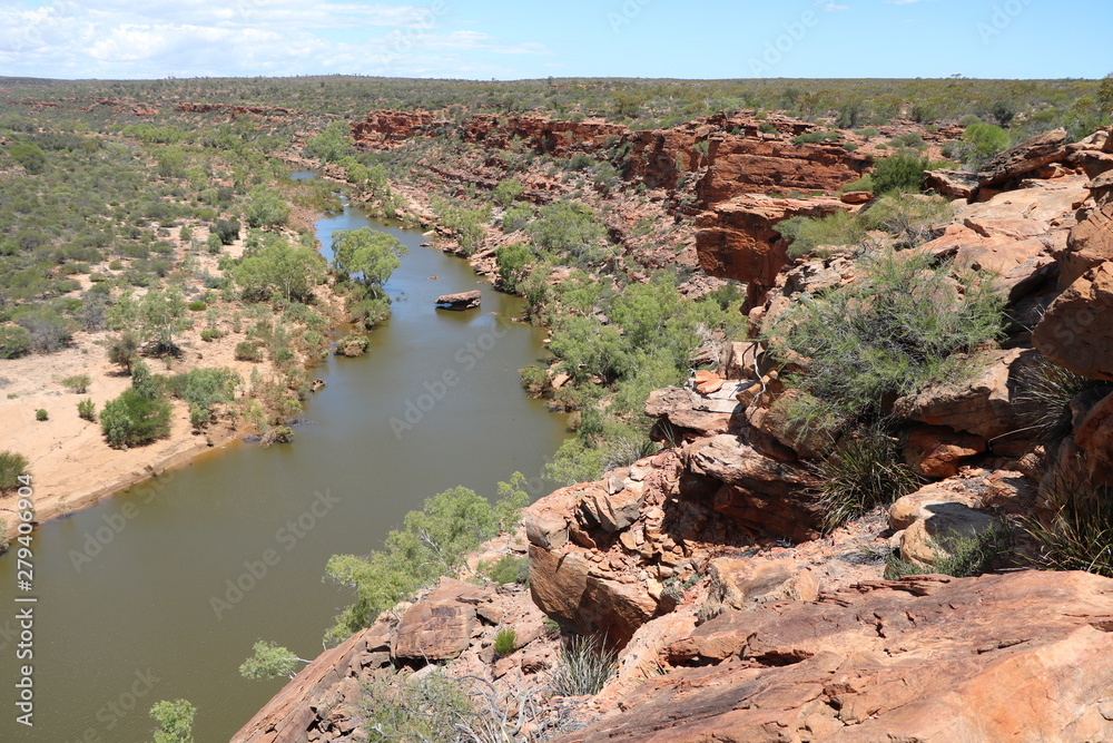 Landscape around the  Nature's Window at Murchison River gorge in Kalbarri National Park, Western Australia