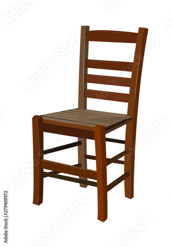 old style wooden chair. wooden chair. classic chair. wooden chair design. vector