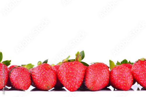 Strawberries frame isolated on white