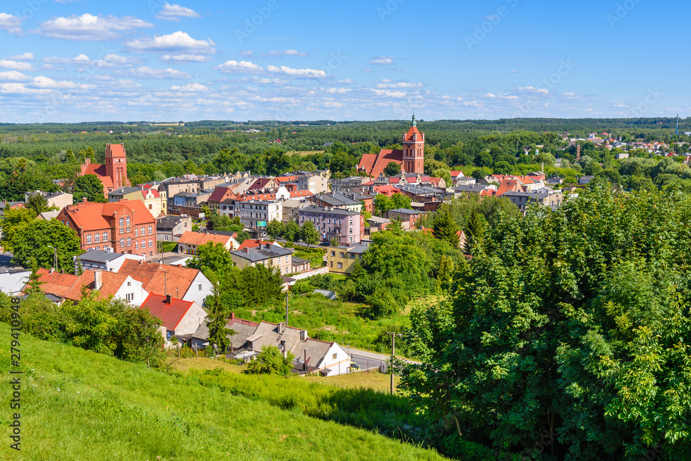 A view of Golub-Dobrzyn city seen from the castle hill. Poland