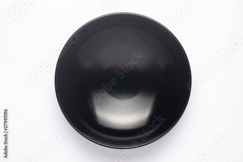 Black mattle bowl isolated on white background.