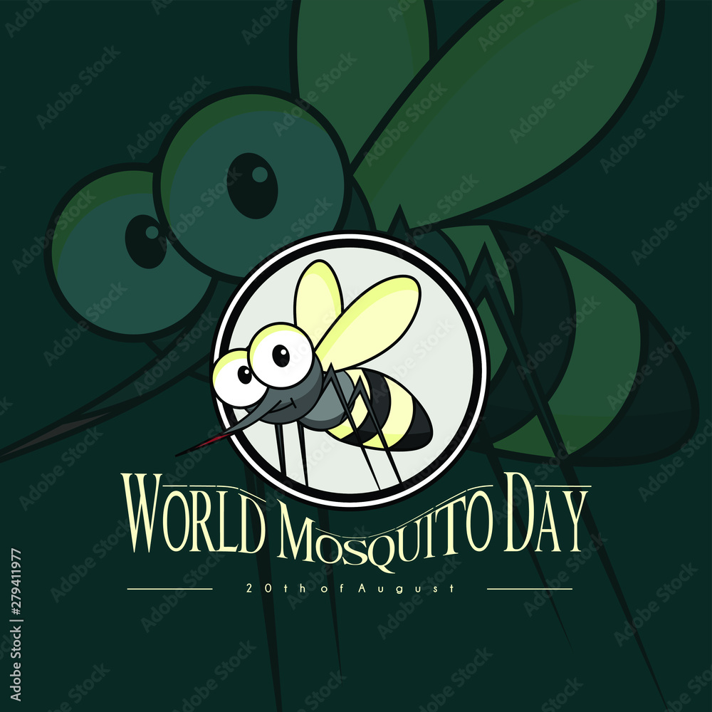 Fototapeta premium Mosquito Icon Vector with Mosquito Background, World Mosquito day, Malaria Day, dengue fever