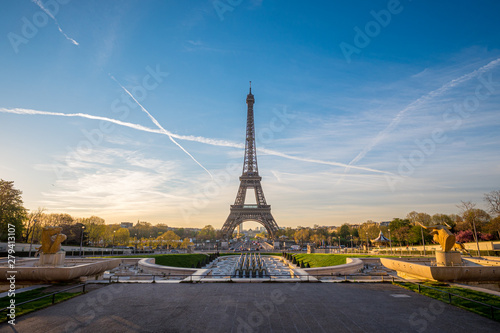 A view of the Eiffel Tower from Palais de Chaillot, Paris, France