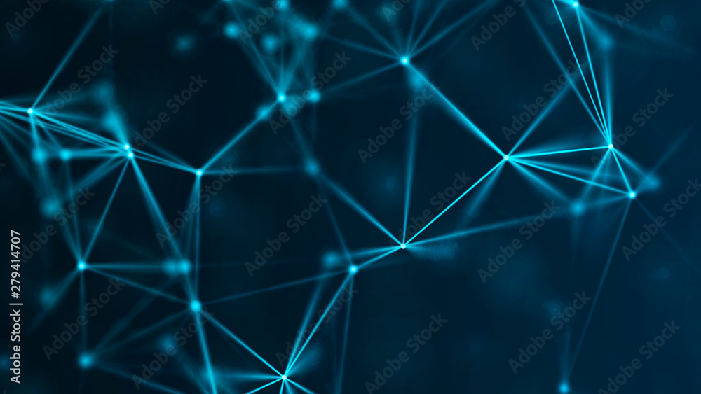 Abstract connection dots. Technology background. Network connection structure. Plexus effect. 3d Abstract connection dots. Technology background. Network connection structure. Plexus effect. 3d