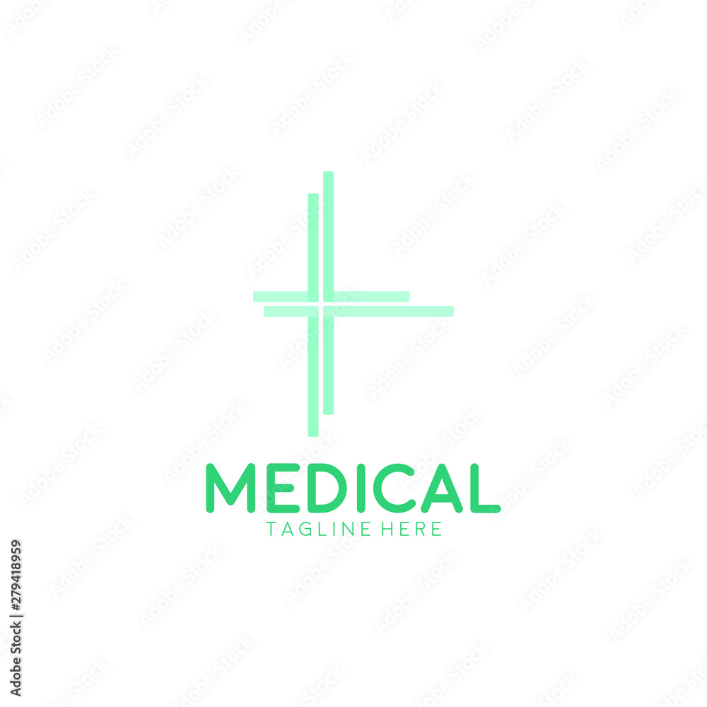 Fototapeta premium Medical pharmacy logo design template.- vector illustrator