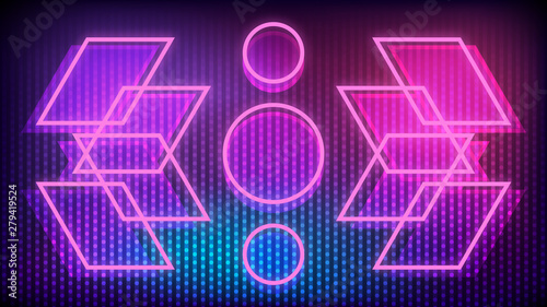 Neon Gradient Geometric Background with Retro Futurist Style