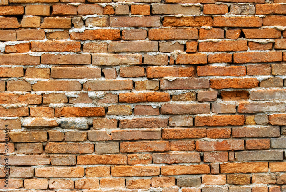 Fototapeta premium Background of old vintage brick wall, texture