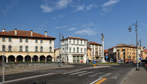 Street photography in the historic center of Vicenza. Vicenza, Veneto, Italy.