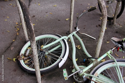 wheel of old bicycle