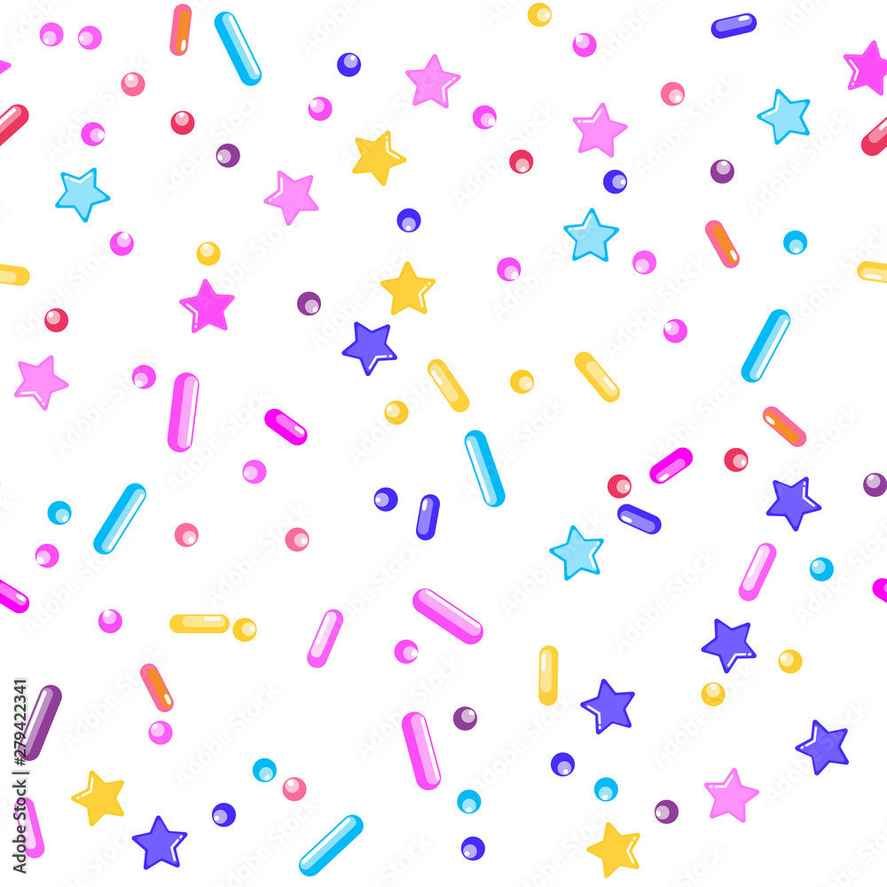 Sprinkle Cupcake Donut Topping. Seamless Pattern Sprinkle Cupcake Donut Topping. Seamless Pattern