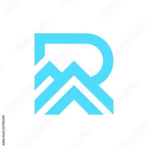 Minimal R ridge initial logo design