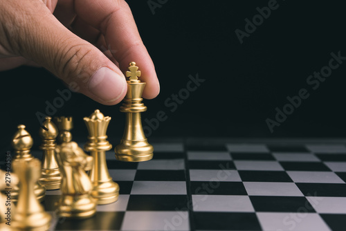 Chess game competition business concept , Business competition concept Fighting and confronting problems, threats from surrounding problems. Exhibited under the concept of games.