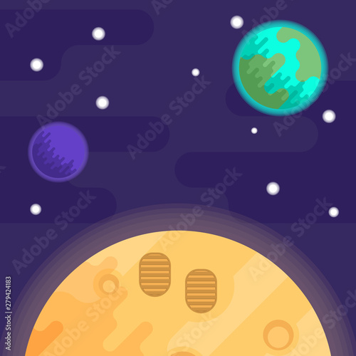 the first man on the moon, apollo 11. Vector flat illustration.