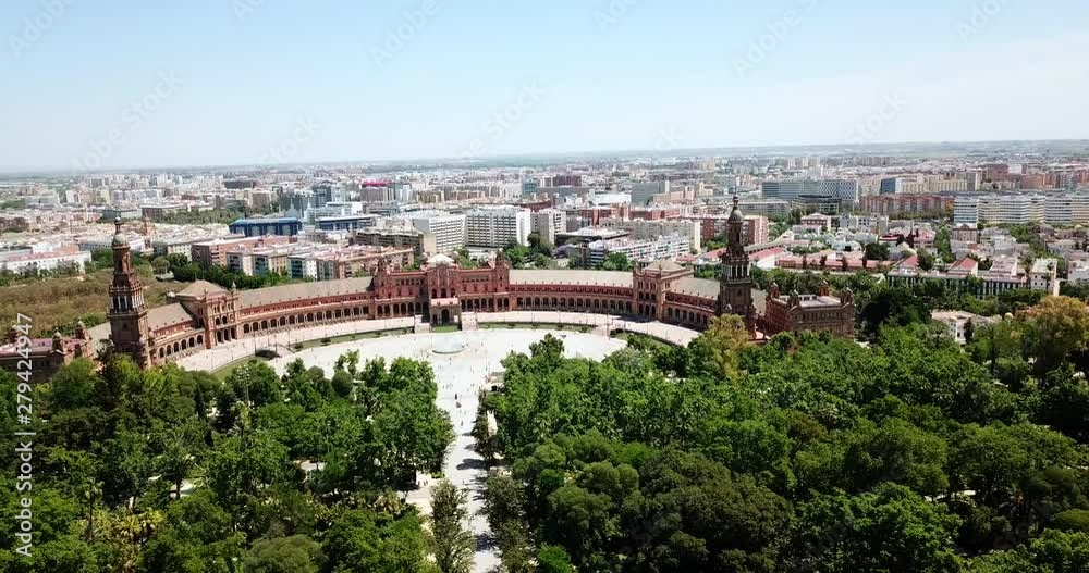 Aerial view of Plaza de Espana (Spanish Square) Sevilla , Spain 4 Aerial view of Plaza de Espana (Spanish Square) Sevilla , Spain 4