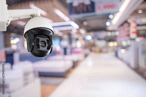Security CCTV camera or surveillance system in office building shopping mall