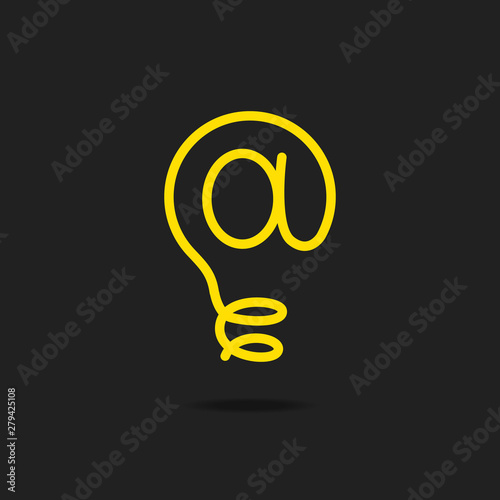 A letter in the bulb lamp logo vector inspiration
