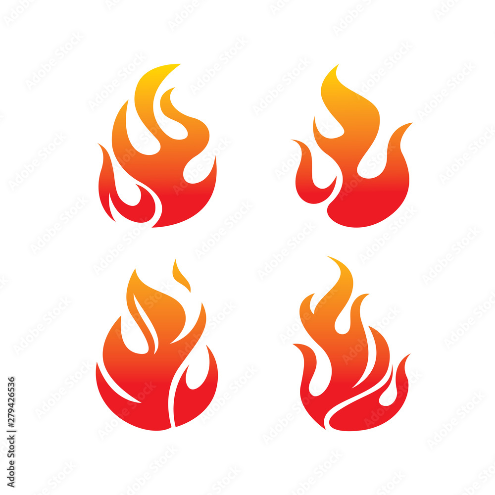 Red Fire flames, set Logo design inspiration vector icons Red Fire flames, set Logo design inspiration vector icons