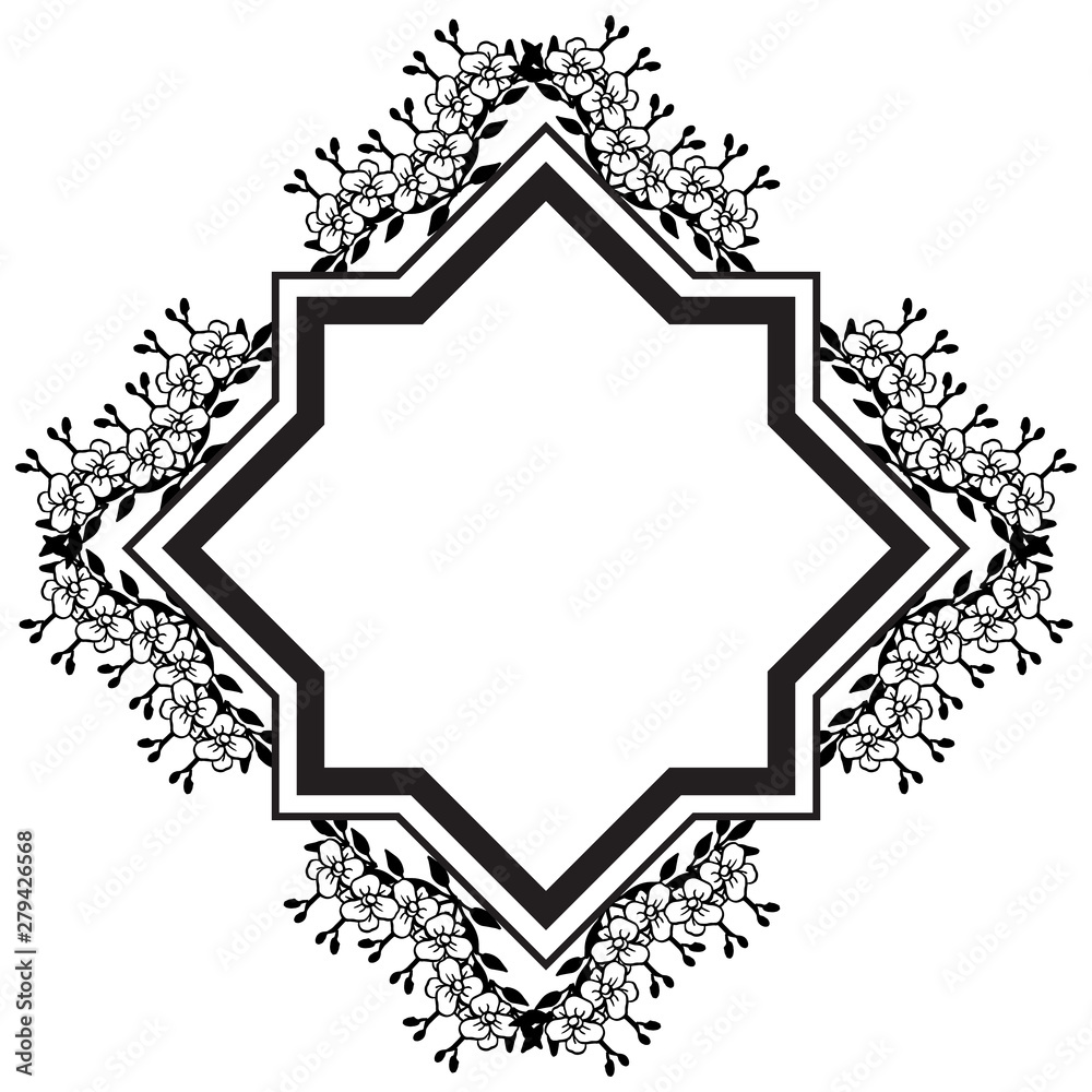 Cute floral frame, isolated on a white backdrop, for design of cards. Vector Cute floral frame, isolated on a white backdrop, for design of cards. Vector