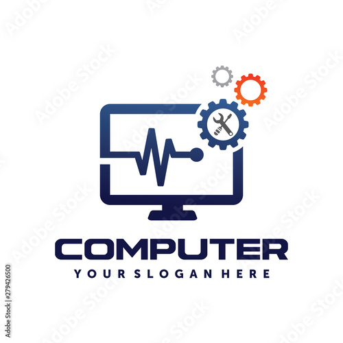 Computer Tech, Computer repair, Computer services, PC Logo vector