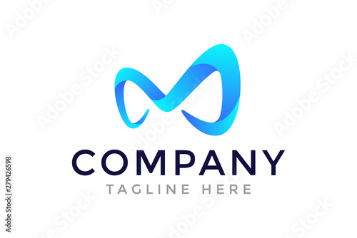 M initial letter logo design template - Vector