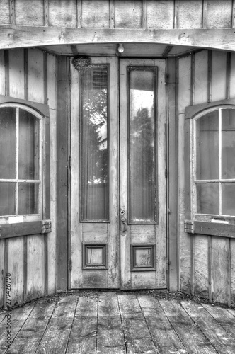 abandoned building door and windows 