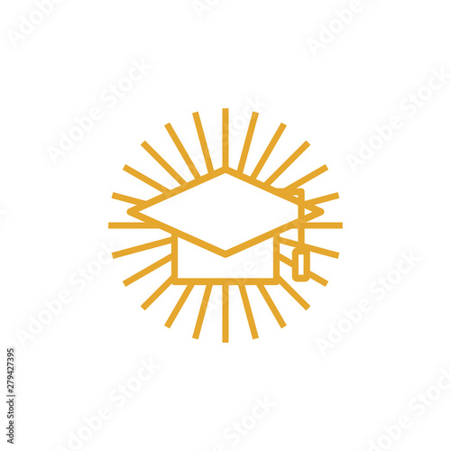 shining academy school logo icon vector template