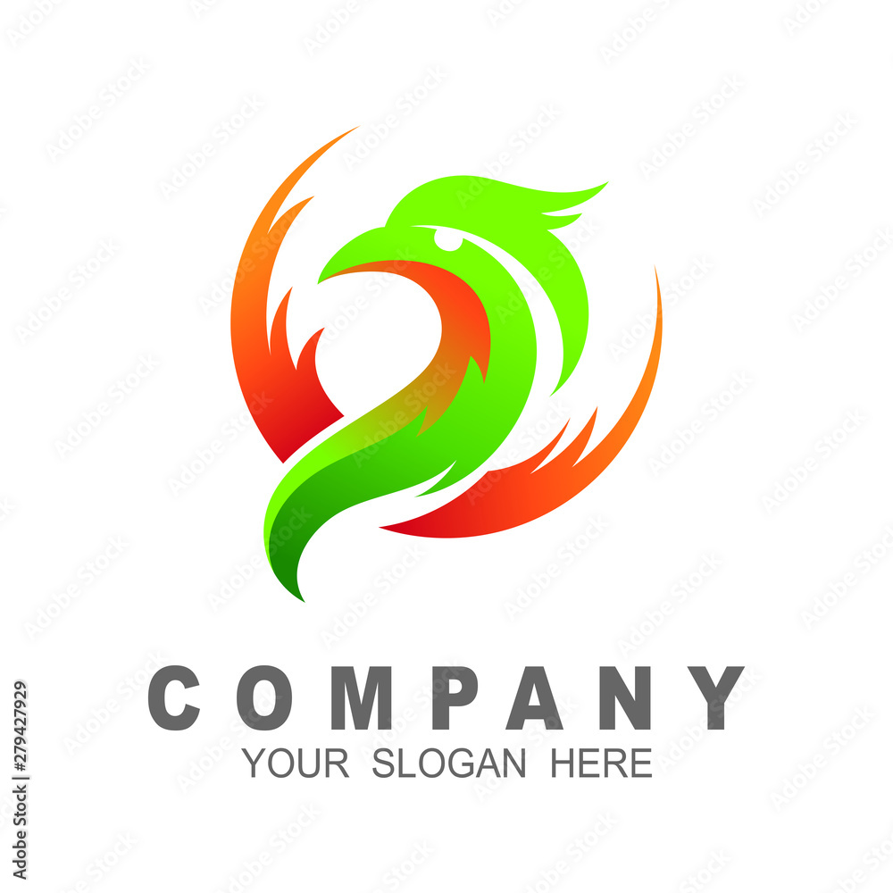 Eagle logo with circle design illustration, wing and bird icon Eagle logo with circle design illustration, wing and bird icon