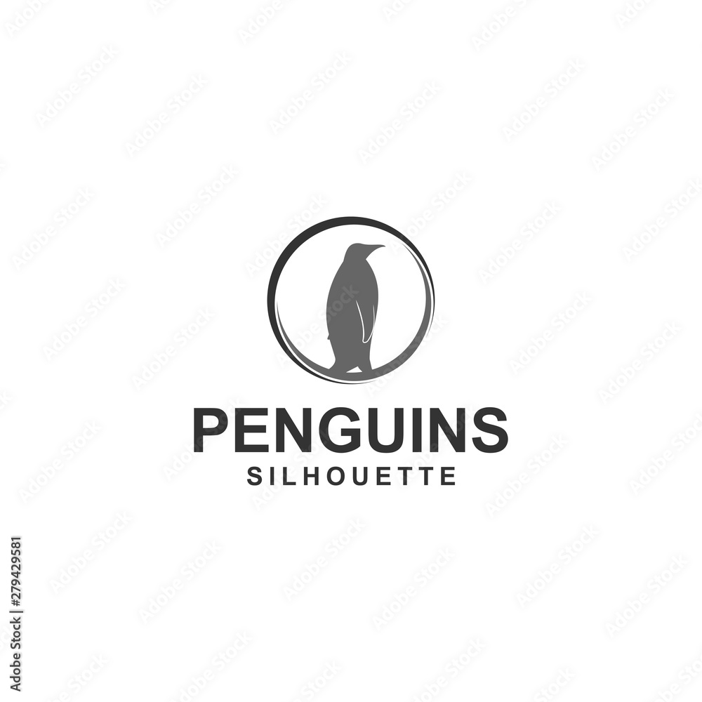 penguin logo template, design vector, animal, silhouette penguin logo template, design vector, animal, silhouette