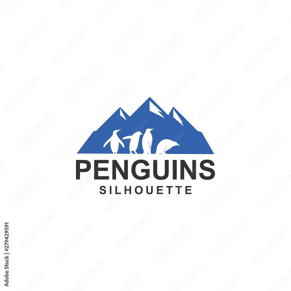 penguin logo template, design vector, animal, silhouette penguin logo template, design vector, animal, silhouette