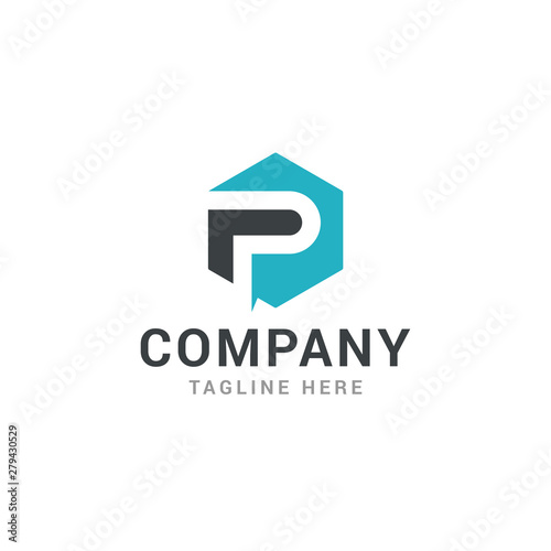 Free Download Hexagonal letter P geometric logo design template - Vector - GFXLoad