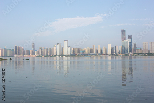 Merging point of Xiang river and Liuyang river in Changsha city, Hunan, China