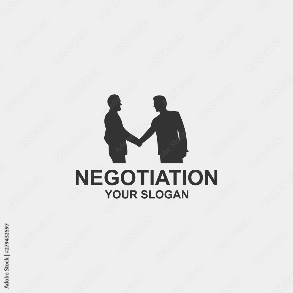 business, deal, logo template design vector illustration silhouette