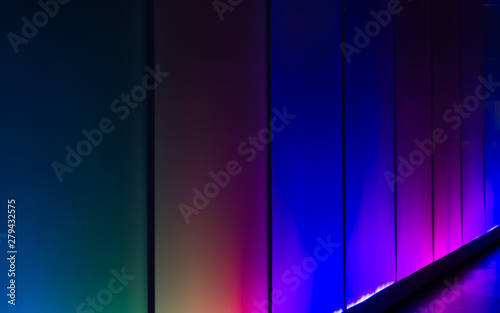 Colorful reflection of the lighting wall background
