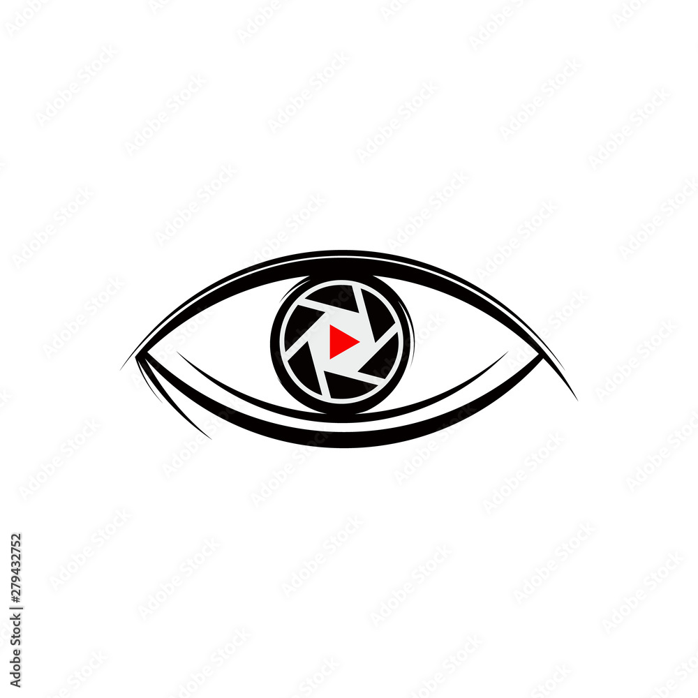 Eye logo Camera Shutter, Lenses and Photo Camera template vector icon  design Stock Vector | Adobe Stock