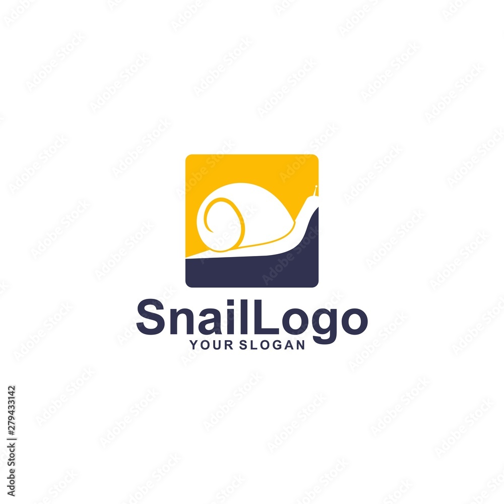 Obraz premium snail logo template design vector illustration silhouette