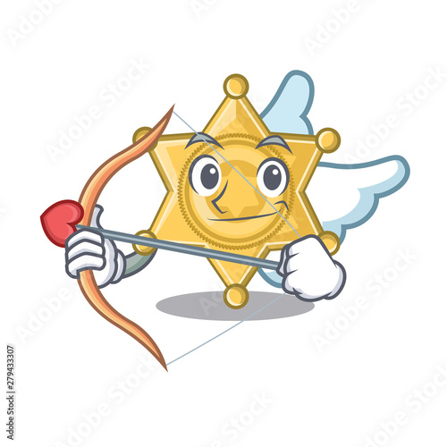 Cupid star badge police isolated in mascot