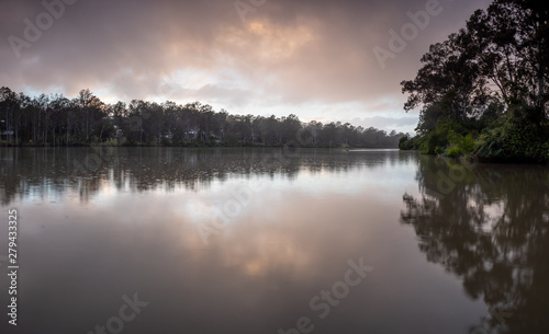 River Morning Panorama with Reflections