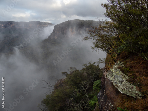Jamison Valley with Dramatic Mist