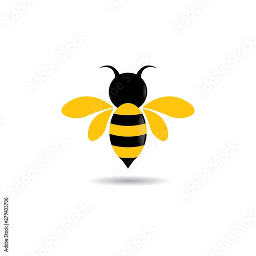 Bee logo vector icon illustration design
