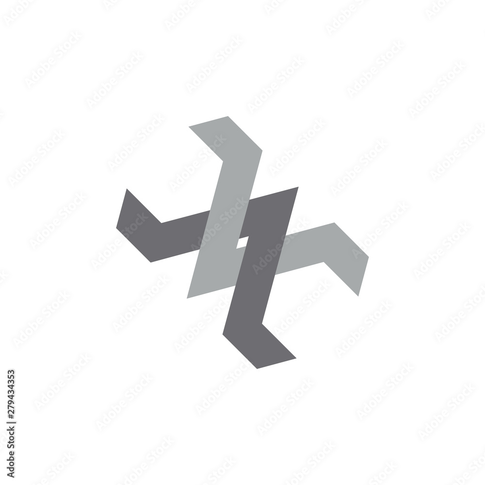linked arrow geometric wire industrial logo vector linked arrow geometric wire industrial logo vector