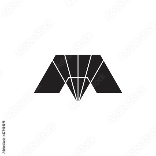 diamond pyramid simple geometric logo vector