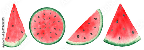 Fotografia slices of watermelon on white background