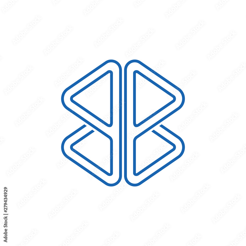 abstract letter bb stripes geometric triangle line logo abstract letter bb stripes geometric triangle line logo